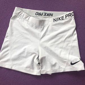 Nike Pro white compression shorts / spandex